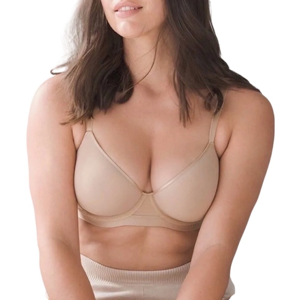 Soma Lightest Lift Smooth Demi Bra 36DD Nude Beige Spacer Foam T-Shirt Underwire